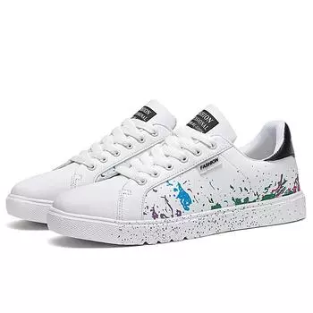 Plus Size 36-46 Shoes for Men Fashion Summer Casual PU Board Shoes Sneakers Flat Sport Couple Lace Up Tennis Sport Shoes 36