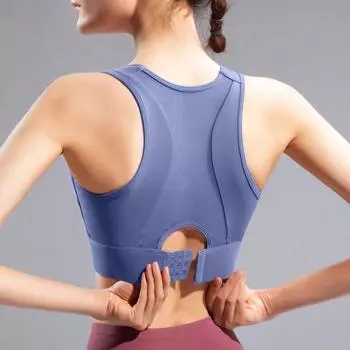 Plus Size Bubble Wrap Sports Intimates Women s Vest Plus Size Ladies Bra Back-Shaping Running Yoga Workout Bra Summer Blue 3XL Recommended 90.00 kg-102.50 kg