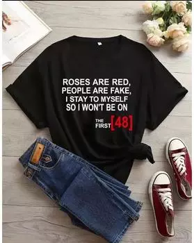 Plus Size Casual T-shirt, Women s Plus Number & Letter Print Short Sleeve Round Neck Slight Stretch T-shirt 1XL чёрный