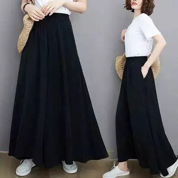 Plus Size Ladies 100.00kg Loose Dress Oversize Women s Clothing Black Size L [Suggested 40.00 kg-50.00 kg]]