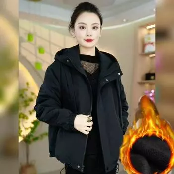 Plus Size Loose and Thin Plus Velvet Thick Padded Jacket All-match Fashion Jacket XXXXXL