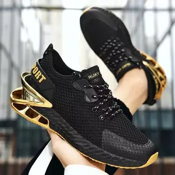 Plus Size Men s Electroplated Blade Trendy Mesh Breathable Sneaker Portable Outdoor Running Men s Shoes 39