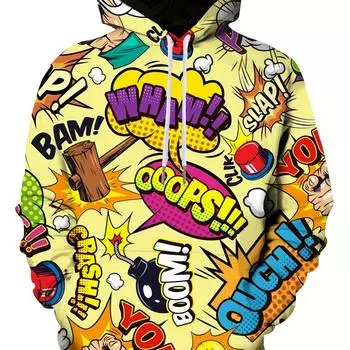 Плюс размер мужской яркий 3D граффити графика повседневный свитер с длинным рукавом зимние сезоны уличная одежда для активного отдыха повседневная одежда S