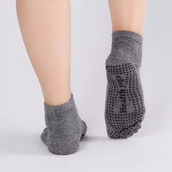 Plus Size Men Yoga Socks Professional Non Slip Sports Fitness Sanda Taekwondo Supplies Five Finger Floor Yoga Socks Dark gray