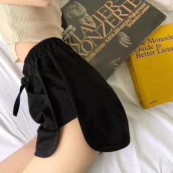 Plus Size Plus Size Ladies Wide Leg High Waist Casual Sports Shorts Black S