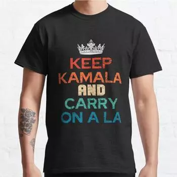 Plus Size S-3XL Keep Kamala and Carry on A La for Election Printed T-shirt Men s Tops Fashion Clothes Tees S чёрный