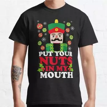 Plus Size S-3XL Put Your Nuts In My Mouth Printed T-shirt Men s Tops Fashion Clothes Tees S чёрный