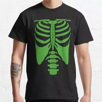 Plus Size S-3XL Skeleton Neon Green Vanguerati Printed T-shirt Men s Tops Fashion Clothes Tees S чёрный