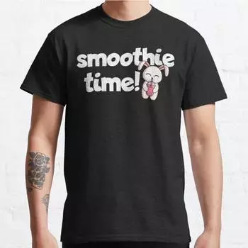 Plus Size S-3XL Smoothie Time Printed T-shirt Men s Tops Fashion Clothes Tees S чёрный