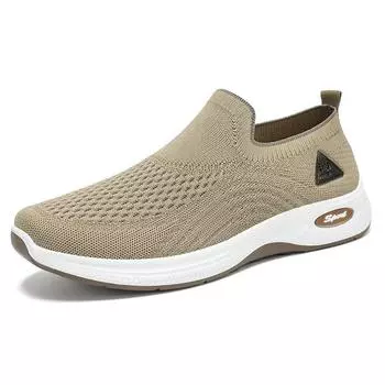 Plus Size Shoes for Men 39-44 Summer Men Mesh Breathable Comfortable Slip on Platform Wedges Casual Sneakers Flats Shoes 39