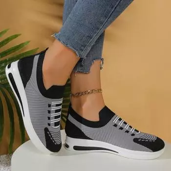 Plus Size Shoes for Women Autumn Fashion Slip on Mesh Breathable Comfortable Platform Flats Shoes 36-43 Zapatos De Mujer 36