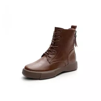 Plus-size Shoes Retro New Flat Ankle Boots Women s Shoes Soft-soled Slimming Boots 35