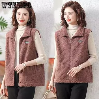 Жилет большого размера весна-осень женский жилет большого размера для мамочек женские флисовые жилеты женские топы теплый жилет XL