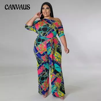 Плюс Размер Женский Новый Модный Комбинезон Со Средним Рукавом L чёрный