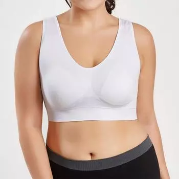 Женские бесшовные спортивные бюстгальтеры больших размеров с укороченным топом и жилетом Comfort Stretch Unpadded Bra S чёрный