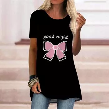 Плюс размер женская летняя розовая губа принтованная удобная футболка с коротким рукавом и круглым воротником повседневные мешковатые футболки средней длины XS розовый