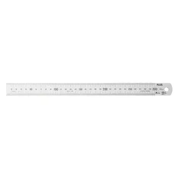 Plus Stainless Steel Straight Scale Silver [Scale Length 30cm x Thickness 1mm] 47-742