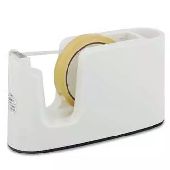 Plus Tape Cutter Easy Tape Replacement with Pen Holder TC-401 White 31-272