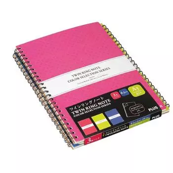 Plus twin ring notebook 3 pack A5 ruled 40 sheets 76804 6.5mm RT-140-3P