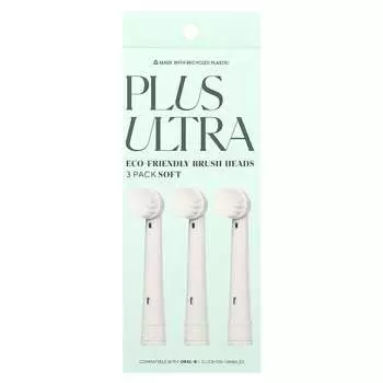 Plus Ultra, экологичная головка щетки, мягкая щетина, 3 шт. в упаковке