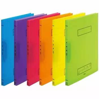 Plus year group name school punchless file A4 Z type navy, purple, red, orange, yellow, green 6 books, all color set (6 colors, 1 book of each color)