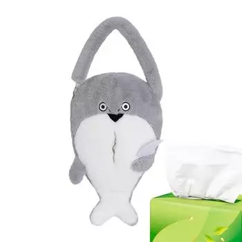 Plush Animal Car Tissue Box Plush Tissue Dispenser Animal Hang Paper Organizer Cartoon Cover Cute Napkin Holder Soft Animal