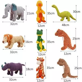 Plush Animals Shape Pet Dog Chew Dinosaur Toys for Dogs Squeaky Small Big Dog Toy Clean Teeth Puppy Supplies juguetes para perro As the pictures