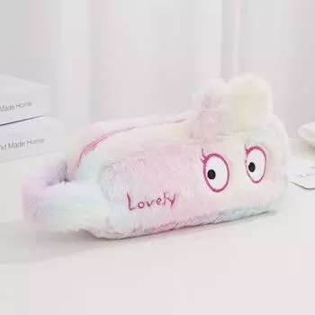 Plush Bag Plush Pencil Case Large Capacity Cartoon Plush Pen Bag Makeup Bag Pencil Pouch Girl Gift Style C