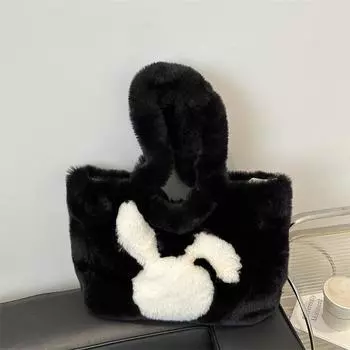 Плюшевая сумка Женская портативная наплечная сумка большой вместимости Плюшевая сумка Сумка-тоут для поездок на работу хаки