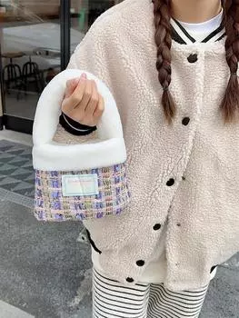 Плюшевая сумка женская зимняя новая осенне-зимняя меховая ручная шерстяная сумка-ведро ручная сумка розовый