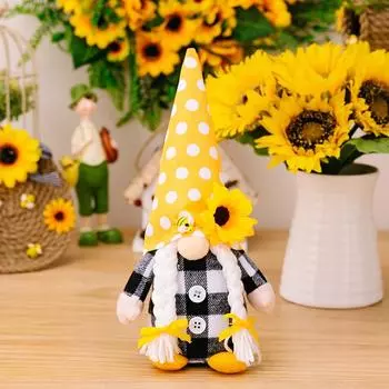 Plush Bee Lively No Face Elder Gnome Doll Decorative Plush Toy For Cheerful Ambiance