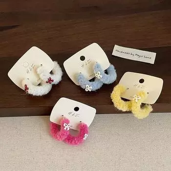 Plush Bow Earrings Stud Earrings Women S Autumn And Winter Atmosphere Fashion Temperament Personality Commuting Versatile Earrings