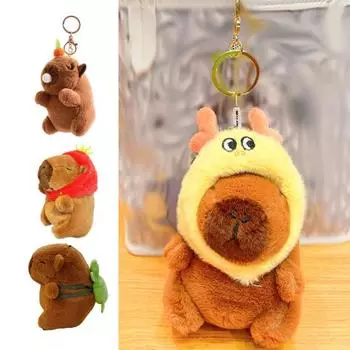 Плюшевый брелок с изображением капибары, плюшевая кукла, держатель для ключей, сумка, подвеска, украшение для рюкзака, подарок на день рождения для детей и взрослых B