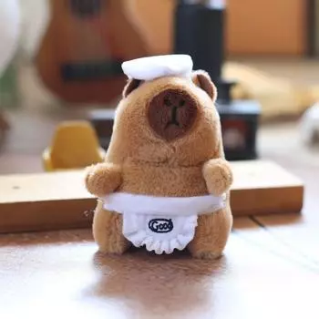 Plush Capybara Keychain Stuffed With Pp Cotton Short Plush Backpack Gift Decor Red