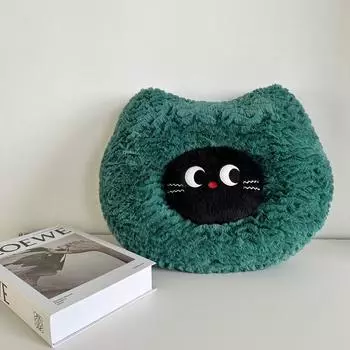Plush Cat Cartoon Toy Round Seat Cushion Filling For Home Office Decor Doll