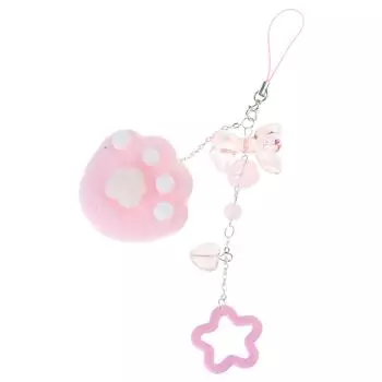 Plush Cat Claw Pendant Phone Charm Hangings Rope Sweet Phone Chain Strap Bag Decoration Lanyard Keychain Accessory