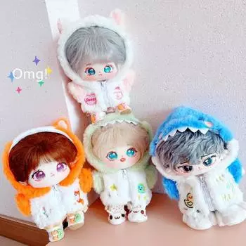 Plush Coat Plush Dolls Clothes Fluffy Doll Toy Clothes Cotton Doll Clothes Children s Gift розовый