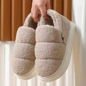 Plush Cotton Winter Slippers: Non-Slip, Warm Indoor Footwear for Men & Women 44-45 (27.5cm) света кофе