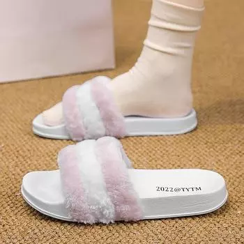 Plush couple shoes new winter women s indoor home shoes - warm large size fashion cotton slippers 36