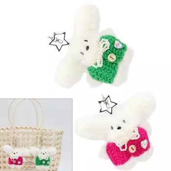 Брелок-подвеска в виде плюшевой собаки, милый брелок в виде мультяшного животного, брелок ручной работы, стильный аксессуар для сумки и телефонов разноцветный