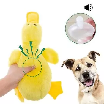Plush Dog Toy Sound Pet Duck Toys For Small Medium Large Dogs Interactive Squeaky Puppy Training Biting Chew Toys Pet Supplies синий