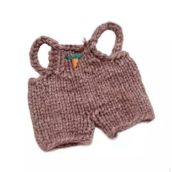 Plush Doll Suspender Dress up Coordination Photo Props Clothing Educational Fashion Outfit Jumpsuit коричневый