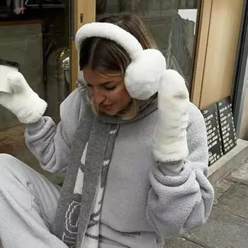 Плюшевые наушники Теплые Ветрозащитные Морозостойкие Защита ушей Наушники Удобные Мягкие Плюшевые наушники Декоративные наушники