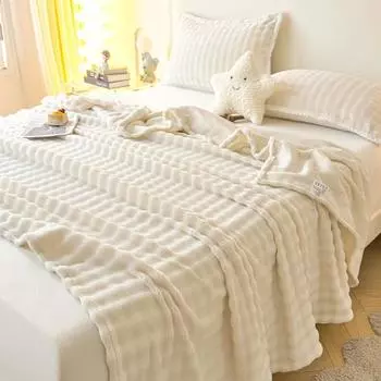 Plush Flat Bedsheet Skin-friendly Bed Linen Solid Color Flat Sheet Home Warm Blankets (No Pillowcase) 120x200cm