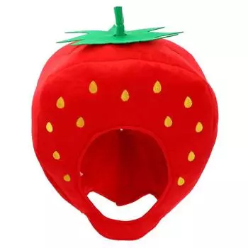 Plush Headgear Strawberry Hat Fruit Toy Cartoon Photo Props Cute Birthday Gift