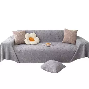 Plush Letter Sofa Cover Cloth Winter Green Cream Style Simple Non-slip Leather Sofa Cushion All-inclusive Sofa Towel 180*130cm