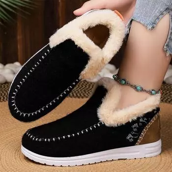 Plush Lining Women s Cozy Winter Slip-On Loafers with Plush Warm Casual Shoes Winter 36