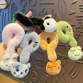 Plush Panda Doll Keychain Cute Backpack Key Ring Question Mark Plush Car Pendant Student Style 2