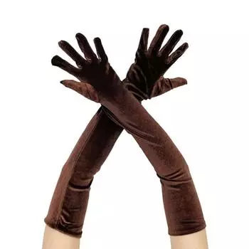 Plush Party Gloves Cosplay Etiquette Mittens Elegant Golden Velvet Gloves Autumn