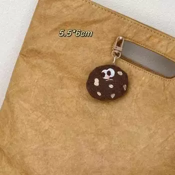 Plush Plush Biscuit Key Chain Cartoon Wacky Car Bag Pendant Trinkets Gifts Korean Style Accessories Cookie Chocolate Key Ring